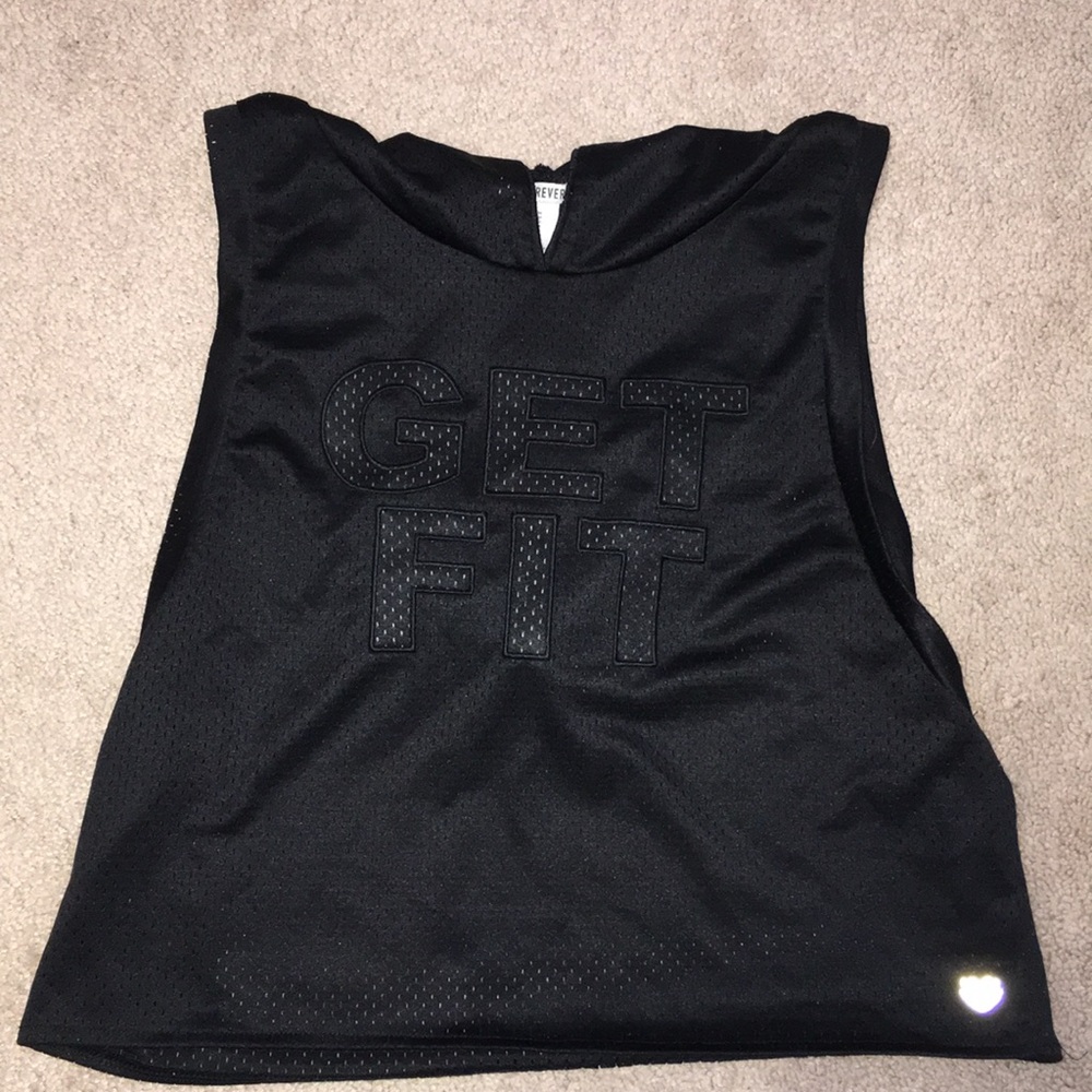 Mesh cropped muscle athletic tank